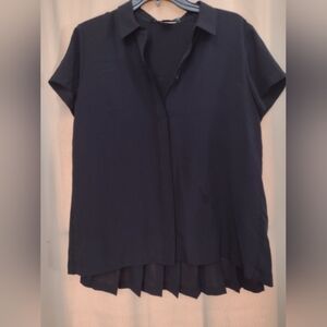 French Connection Small Black Sheer Blouse